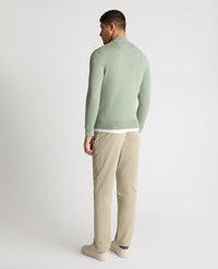 REMUS UOMO Men's Cotton Half Zip Jumper - Green