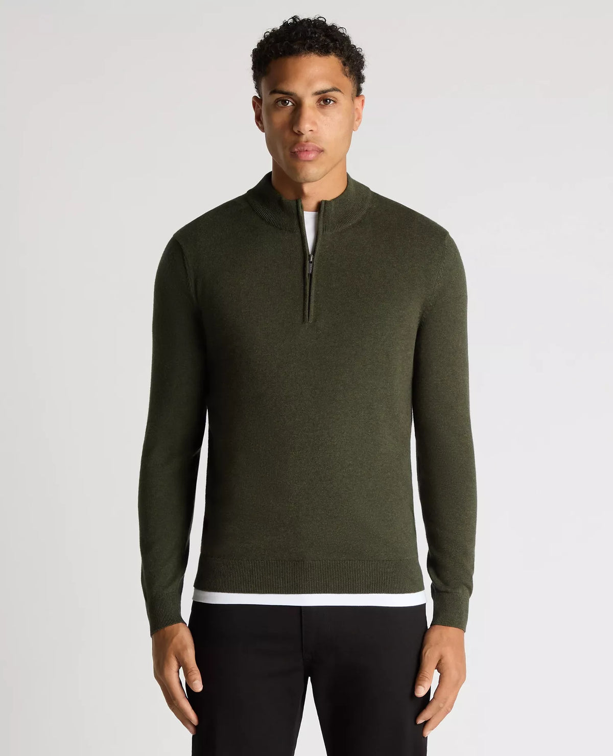 REMUS UOMO Men's Half Zip Sweater - Khaki