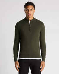 REMUS UOMO Men's Half Zip Sweater - Khaki