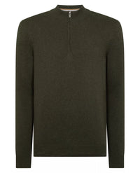 REMUS UOMO Men's Half Zip Sweater - Khaki