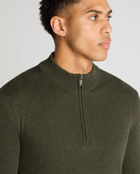 REMUS UOMO Men's Half Zip Sweater - Khaki