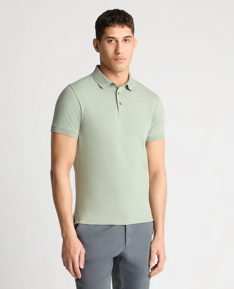 REMUS UOMO Men's 3 Button Polo - Light Green