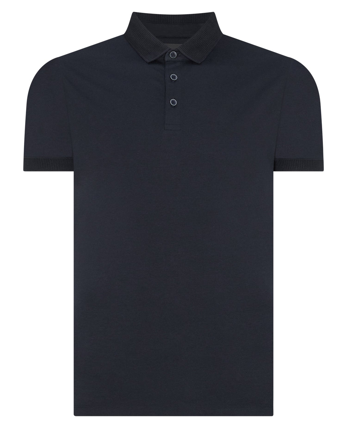 REMUS UOMO Men's Tapered Fit Cotton-Stretch Polo Shirt - Navy