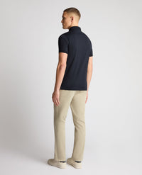 REMUS UOMO Men's Tapered Fit Cotton-Stretch Polo Shirt - Navy