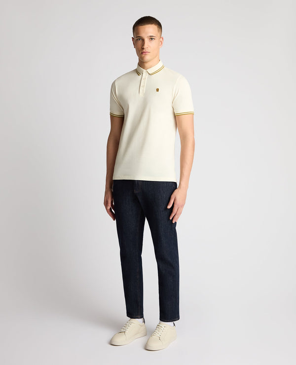 REMUS UOMO Short Sleeved Polo Shirt - Cream