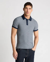 REMUS UOMO SS Tipped Casual Polo Shirt - Dark Blue