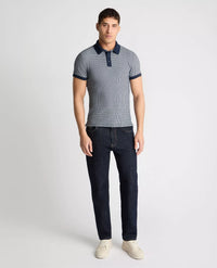 REMUS UOMO SS Tipped Casual Polo Shirt - Dark Blue