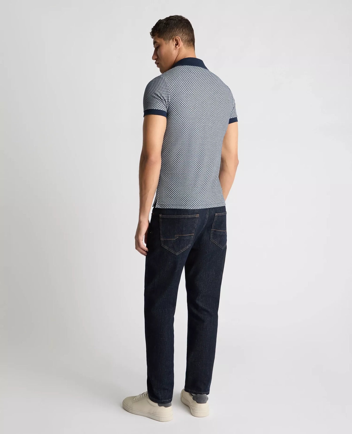 REMUS UOMO SS Tipped Casual Polo Shirt - Dark Blue