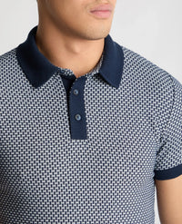 REMUS UOMO SS Tipped Casual Polo Shirt - Dark Blue