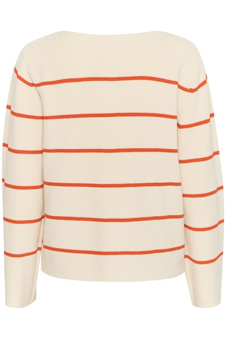 ICHI Boston Striped Pullover - Cream