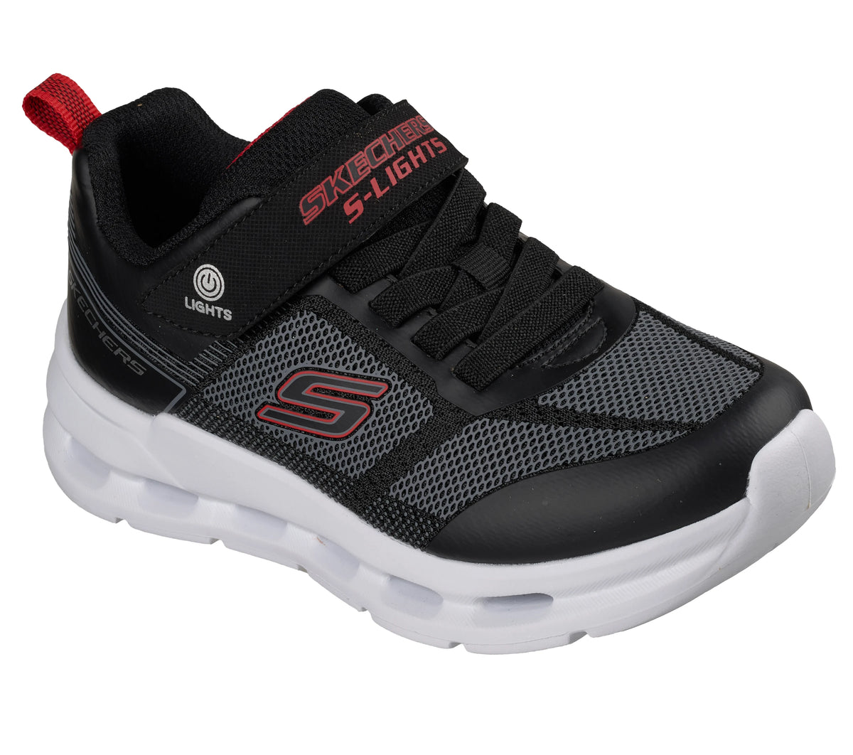 SKECHERS Boy's S-Lights: Glide-Step Lights Shoes - Black | 400240L