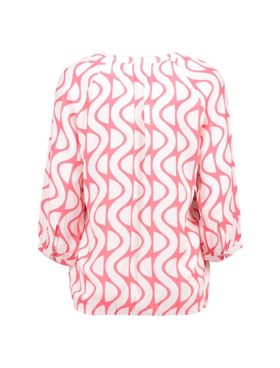ZABAOINE Cornelia Geometric Blouse - Coral