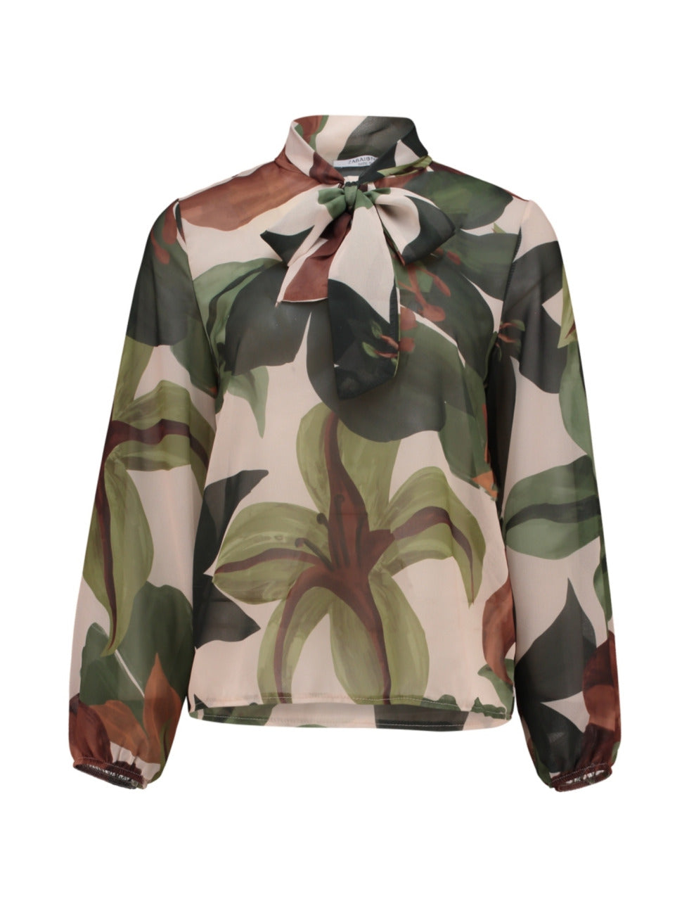 Zabaoine Bow Blouse - Green