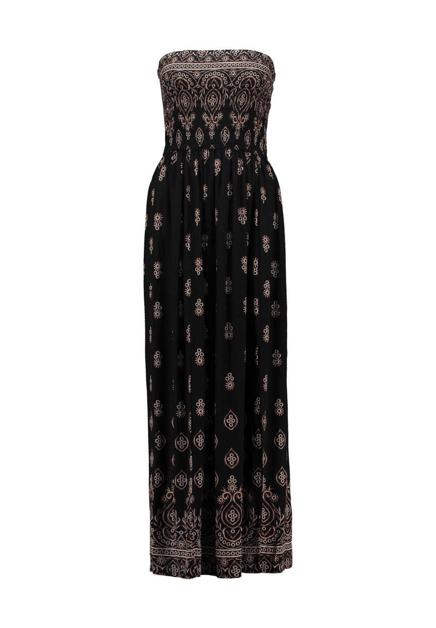 HAILYS Bandeau Dress - Navy Print