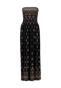 HAILYS Bandeau Dress - Navy Print