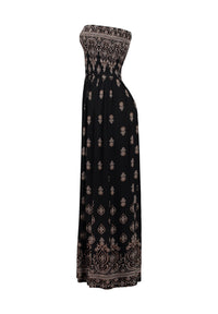HAILYS Bandeau Dress - Navy Print