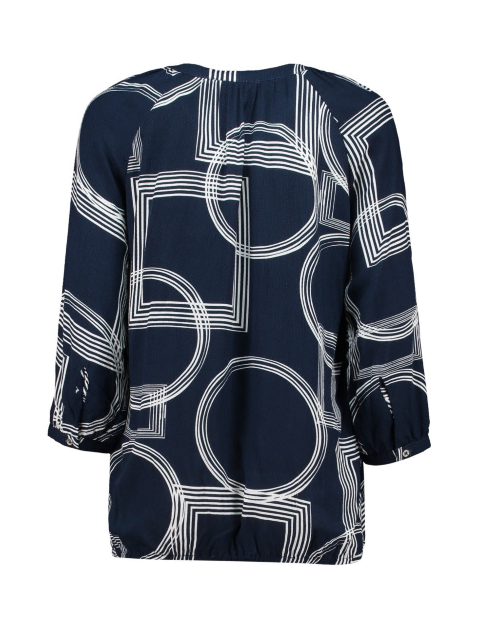 ZABAOINE Cornelia Geometric Blouse - Navy
