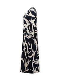 ZABAOINE V-Neck 3/4 Sleeve Dress - Print