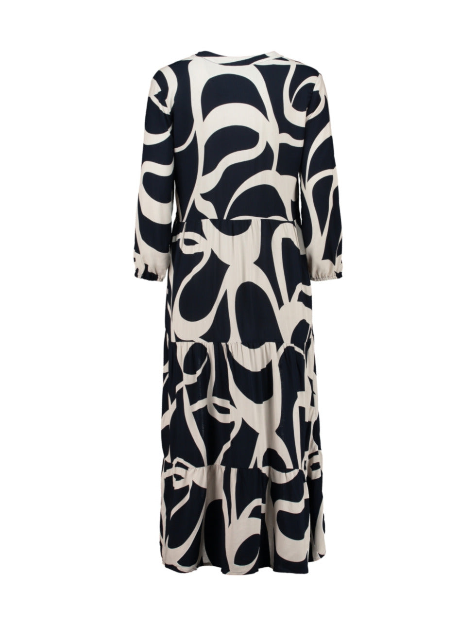 ZABAOINE V-Neck 3/4 Sleeve Dress - Print