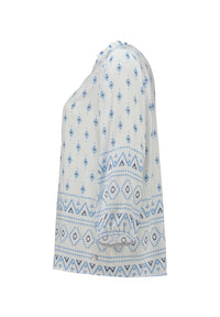 ZABAOINE Long Sleeve Top - Blue Print