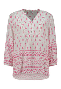 ZABAOINE Long Sleeve Top - Pink Print