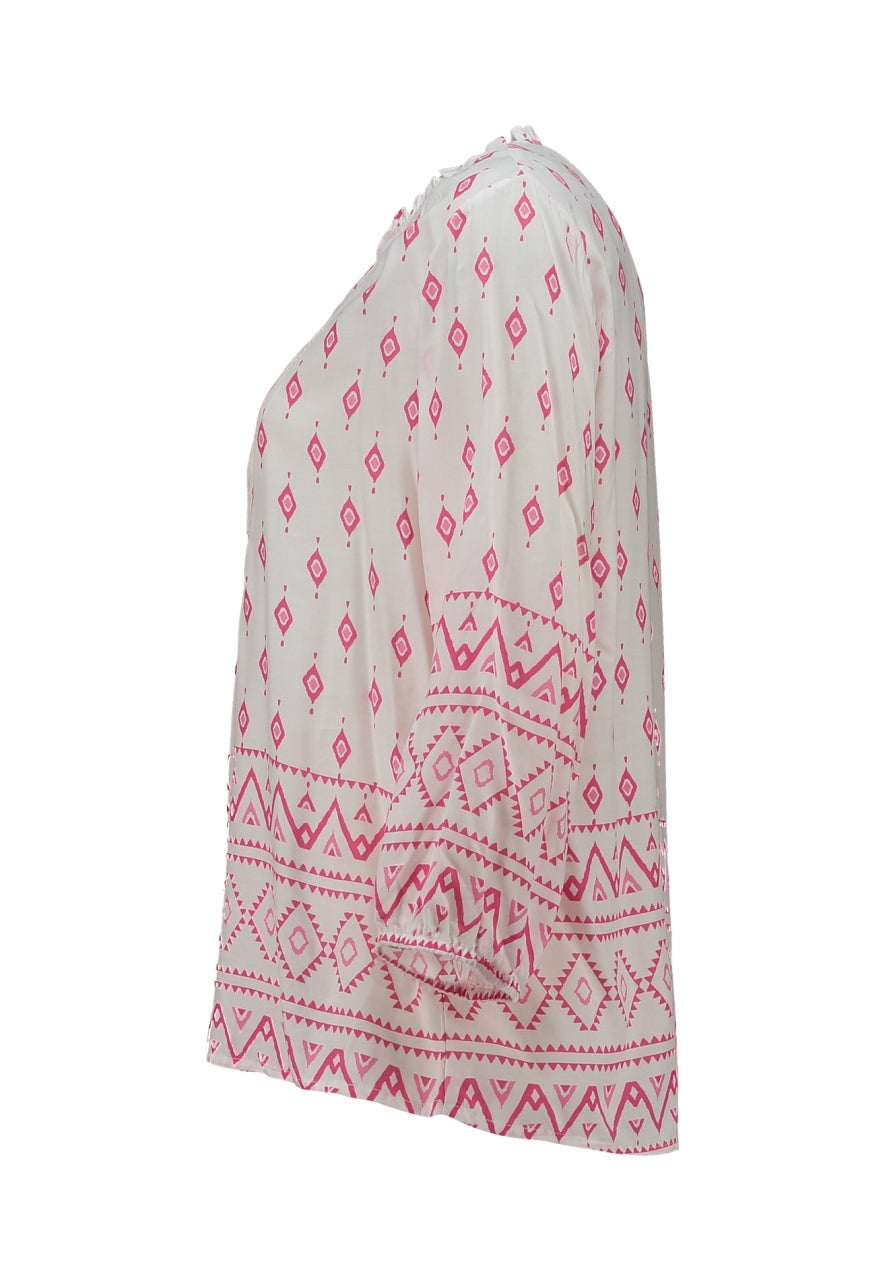 ZABAOINE Long Sleeve Top - Pink Print