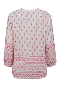 ZABAOINE Long Sleeve Top - Pink Print