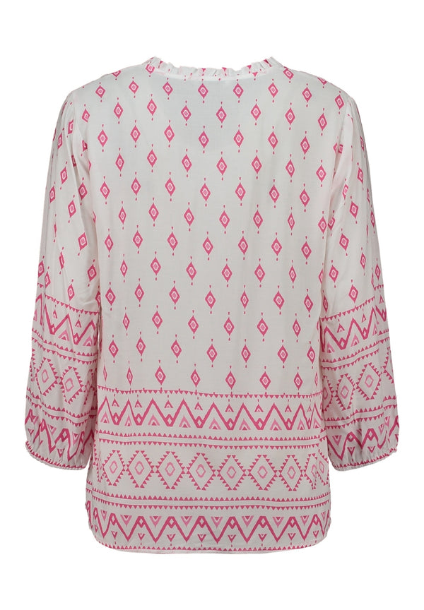 ZABAOINE Long Sleeve Top - Pink Print