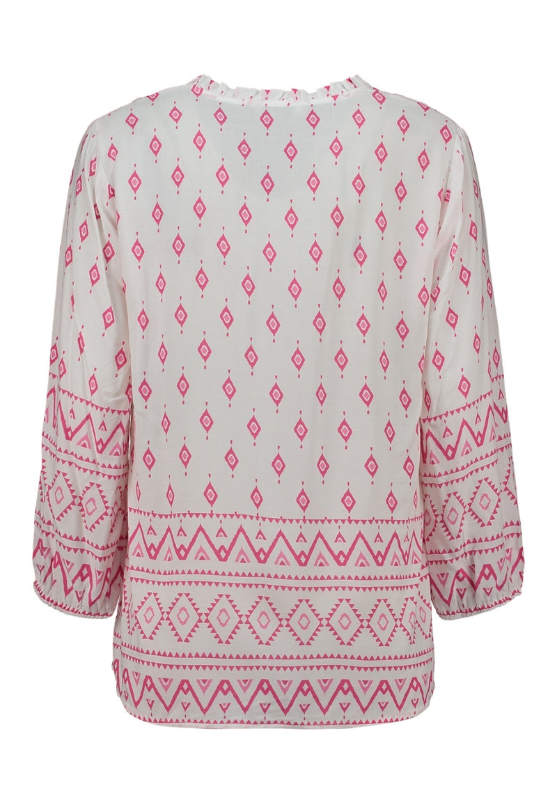 ZABAOINE Long Sleeve Top - Pink Print