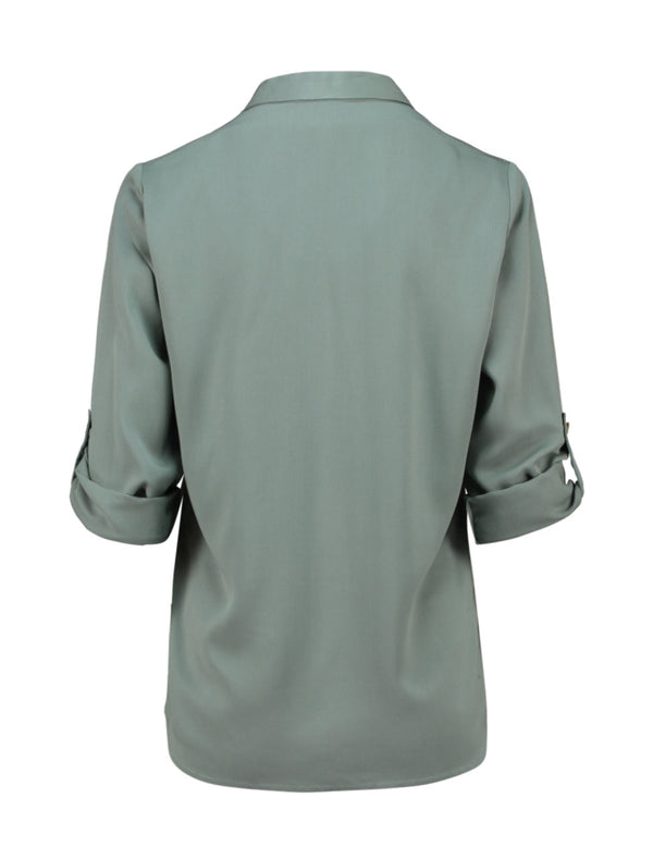 ZABAOINE Mid Sleeve Blouse - Sage