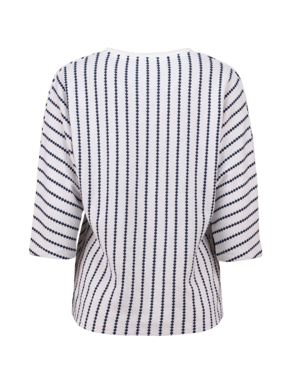 ZABAOINE Stripe V-Neck Jumper - Navy/White