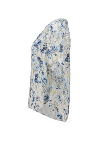 ZABAOINE Elara Floral Blouse - Blue