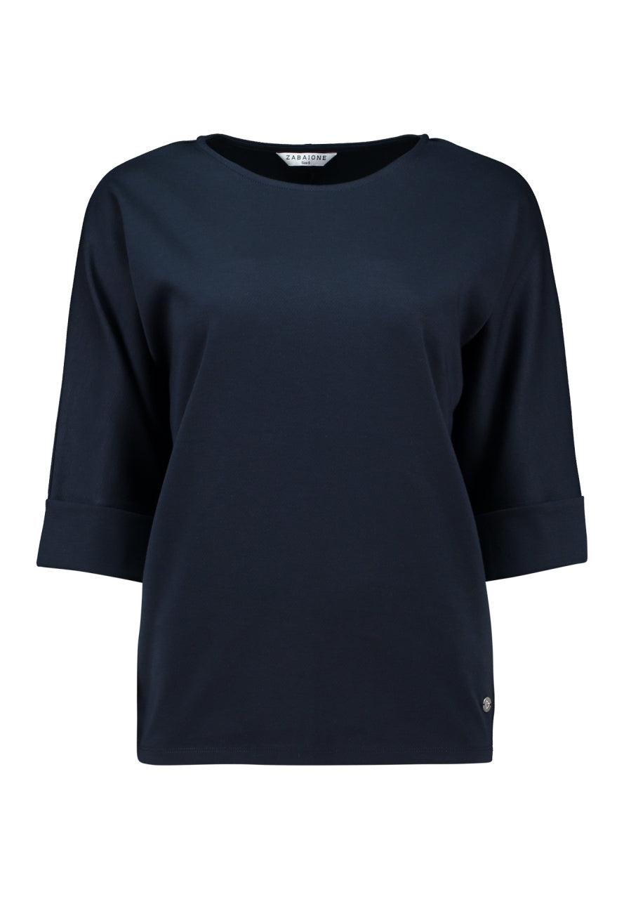 ZABAOINE Short Sleeve Top - Navy