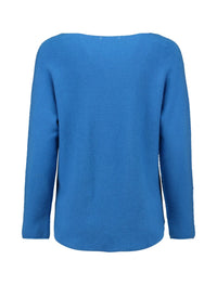 ZABAOINE Ina Boat Neck Jumper - Blue