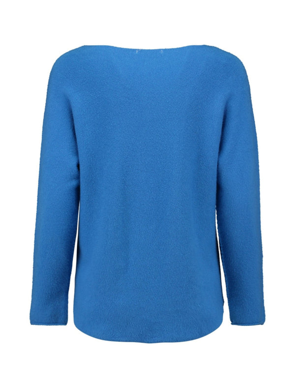 ZABAOINE Ina Boat Neck Jumper - Blue