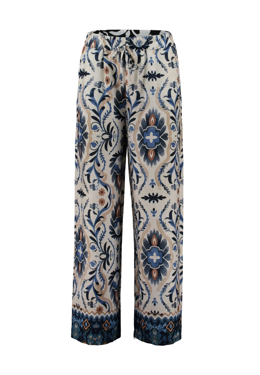 ZABAOINE Olia Print Trouser - Navy Print