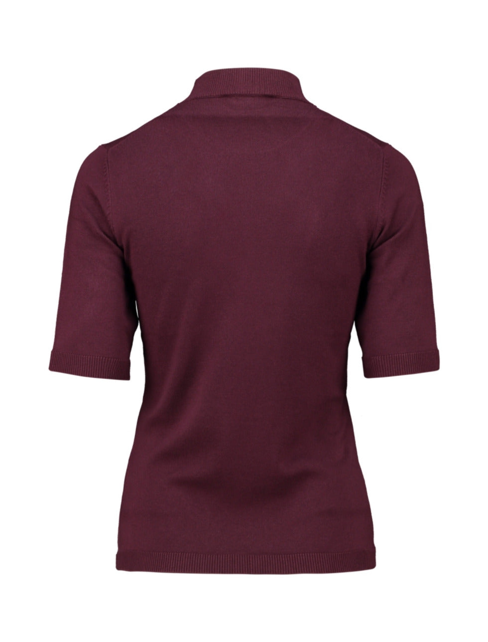 ZABAOINE Nisa Short Sleeve High Neck Jumper - Burgundy
