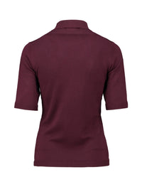 ZABAOINE Nisa Short Sleeve High Neck Jumper - Burgundy