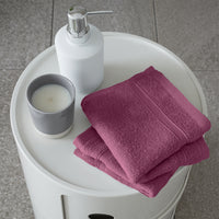 CATHERINE LANSFIELD Zero Twist Cotton Face Cloth Pair - Raspberry