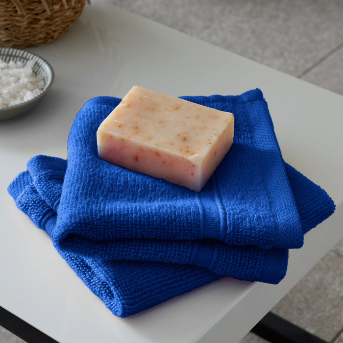 CATHERINE LANSFIELD Zero Twist Cotton Face Cloth Pair - Cobalt Blue