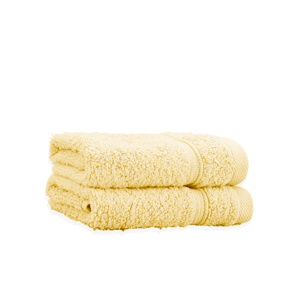 CATHERINE LANSFIELD Zero Twist Cotton Face Cloth Pair - Yellow