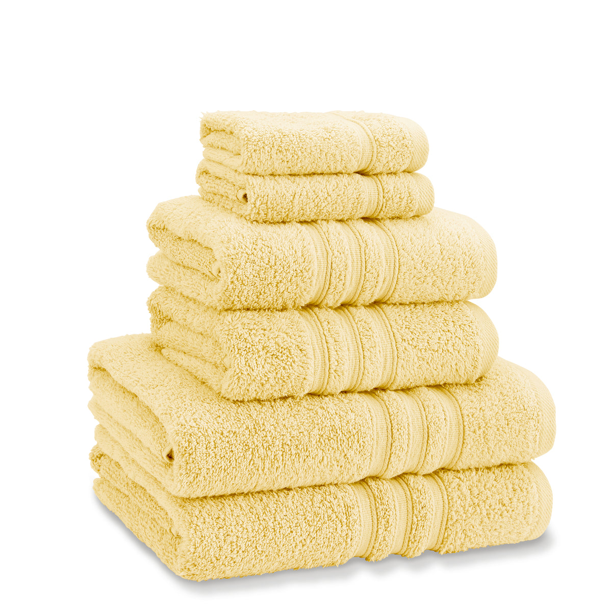 CATHERINE LANSFIELD Zero Twist Cotton Towel - Yellow (Available in 3 Sizes)
