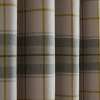 CATHERINE LANSFIELD Brushed Woven Glencoe Check Thermal Eyelet Curtains- Green