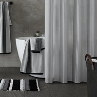 CATHERINE LANSFIELD Textured Stripe Shower Curtain 180x180cm - Silver