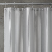 CATHERINE LANSFIELD Textured Stripe Shower Curtain 180x180cm - Silver