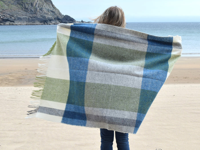 STUDIO DONEGAL Small Mediterranean Throw - Sea 150x100cm