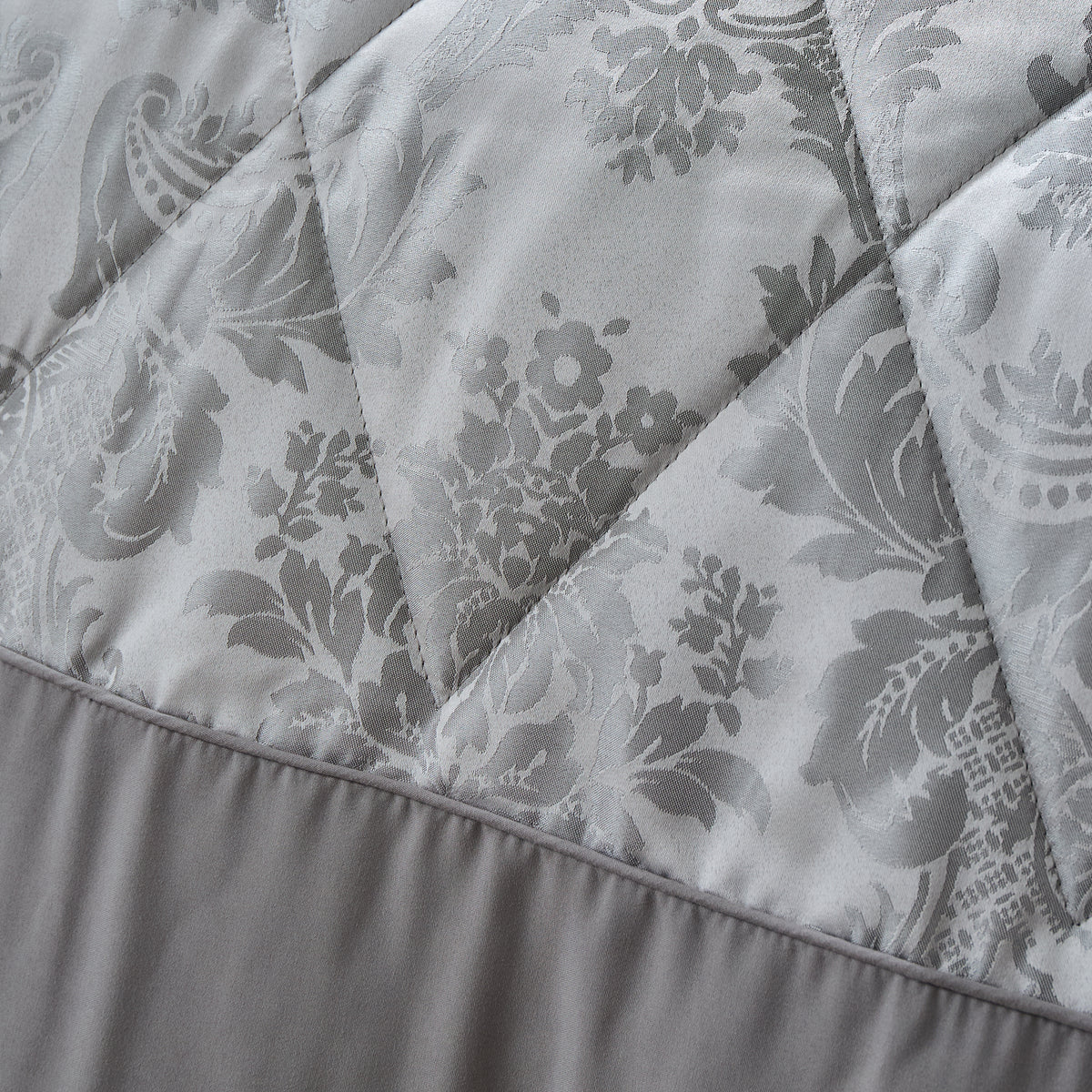 CATHERINE LANSFIELD Damask Jacquard Bedspread Throw 240x260cm - Silver