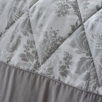 CATHERINE LANSFIELD Damask Jacquard Bedspread Throw 240x260cm - Silver