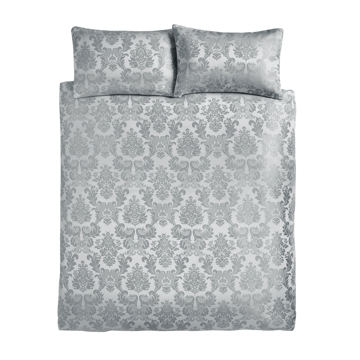 CATHERINE LANSFIELD Damask Jacquard Duvet Cover Set - Silver