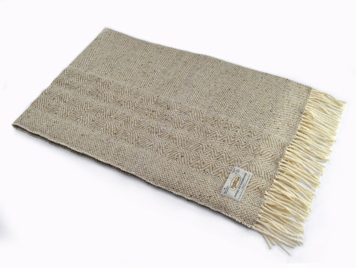 STUDIO DONEGAL Undulating Twill Small Throw - Oatmeal 150x100cm